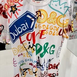 Dolce & Gabbana D&G “Love in Dubai” Graffiti Print Tee – XL